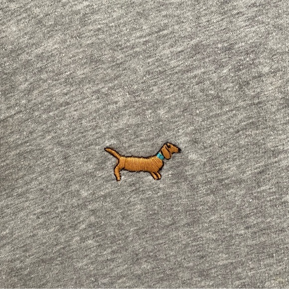 Boden Dachshund Embroidered Wiener Dog Gray Robyn Jersey Tee  Short Sleeve Shirt - Picture 4 of 11